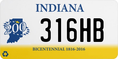 IN license plate 316HB