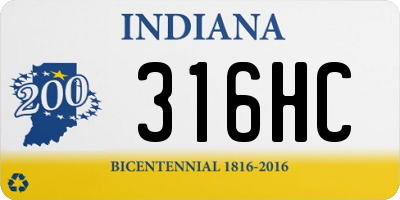 IN license plate 316HC