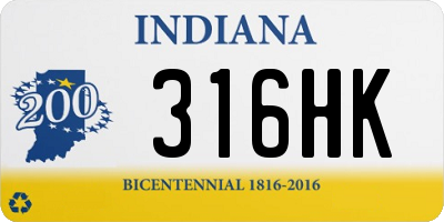 IN license plate 316HK