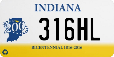 IN license plate 316HL