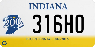 IN license plate 316HO