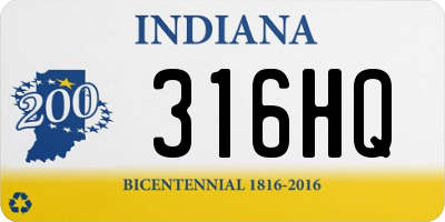 IN license plate 316HQ