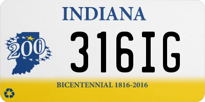 IN license plate 316IG