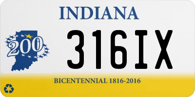 IN license plate 316IX