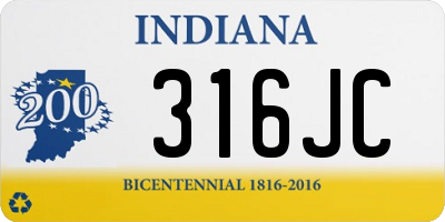 IN license plate 316JC