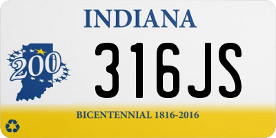 IN license plate 316JS
