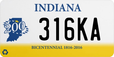 IN license plate 316KA