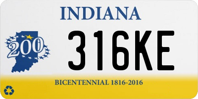 IN license plate 316KE