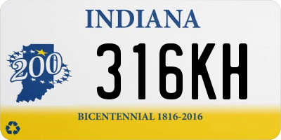 IN license plate 316KH