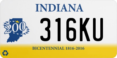 IN license plate 316KU