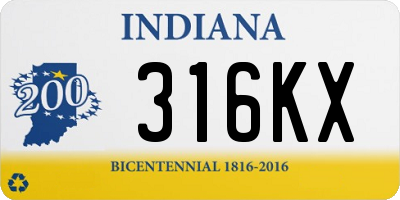 IN license plate 316KX