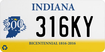 IN license plate 316KY