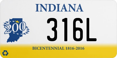 IN license plate 316L