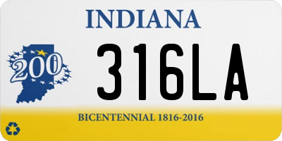 IN license plate 316LA