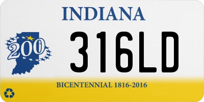 IN license plate 316LD