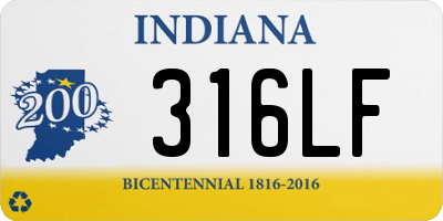 IN license plate 316LF