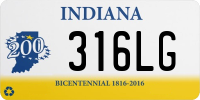 IN license plate 316LG