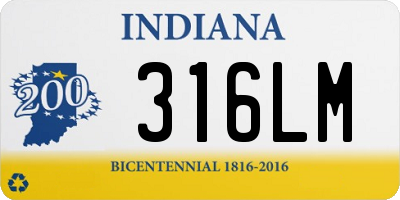 IN license plate 316LM