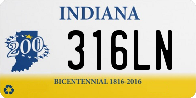 IN license plate 316LN