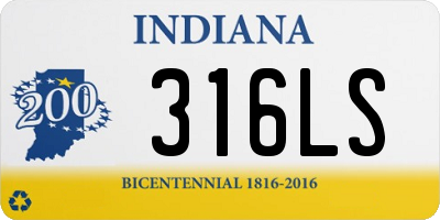 IN license plate 316LS