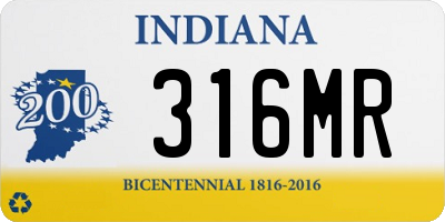 IN license plate 316MR