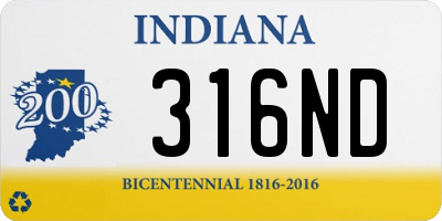 IN license plate 316ND