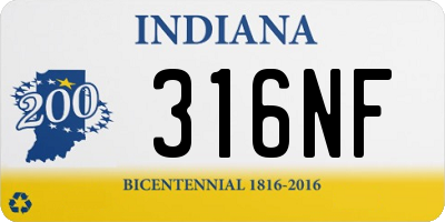 IN license plate 316NF