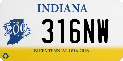 IN license plate 316NW