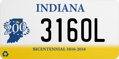 IN license plate 316OL