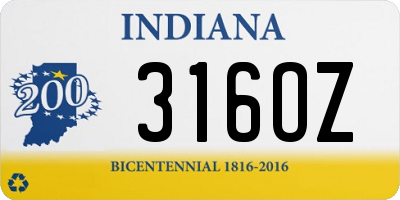 IN license plate 316OZ