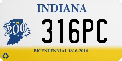 IN license plate 316PC