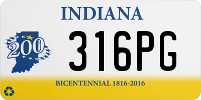 IN license plate 316PG