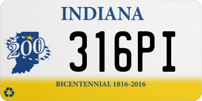 IN license plate 316PI