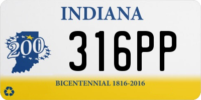 IN license plate 316PP