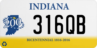 IN license plate 316QB