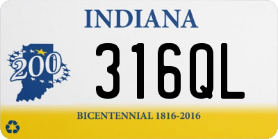 IN license plate 316QL