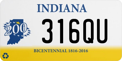 IN license plate 316QU