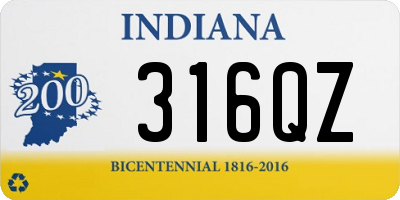 IN license plate 316QZ