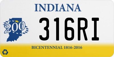 IN license plate 316RI