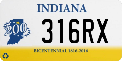 IN license plate 316RX