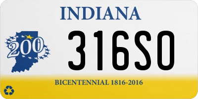 IN license plate 316SO