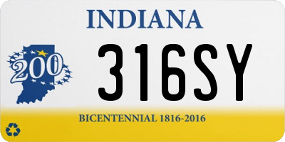 IN license plate 316SY