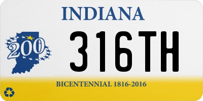 IN license plate 316TH