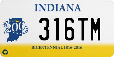 IN license plate 316TM