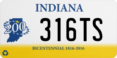 IN license plate 316TS