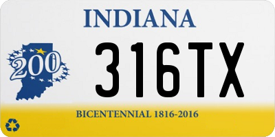 IN license plate 316TX