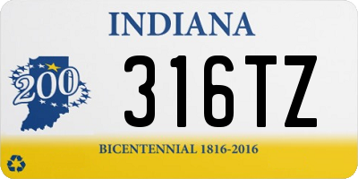 IN license plate 316TZ