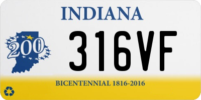 IN license plate 316VF