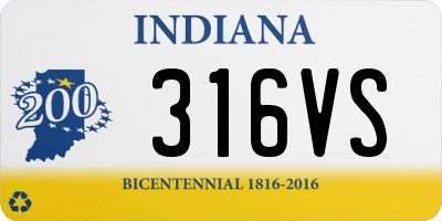IN license plate 316VS