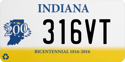 IN license plate 316VT